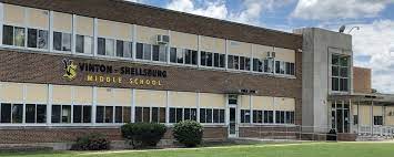 A Brick building that says Vinton Shellsburg Middle School